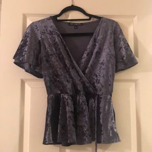 Brandy Melville Blue Velvet Top